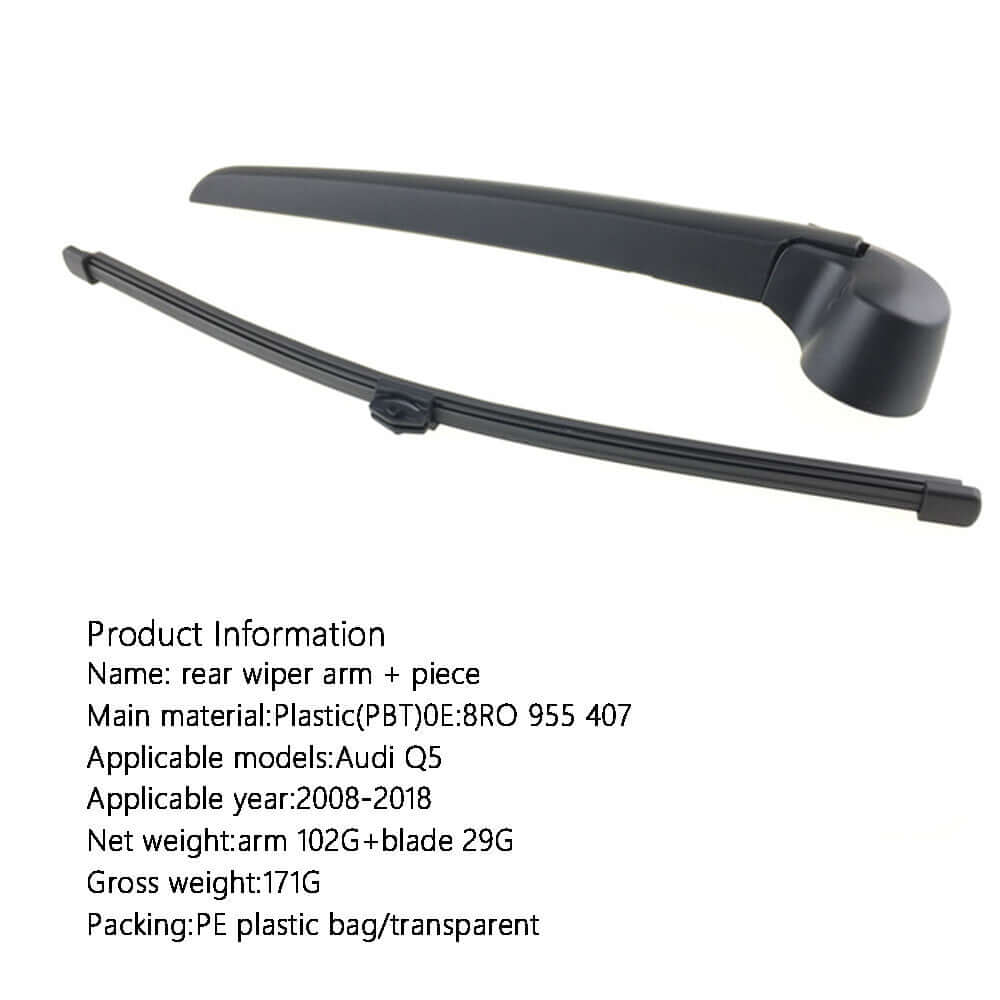 new 8R0955407 Rear Wiper Arm & Blade Fits Audi Q5 2009-2015 VW Touareg 2011-2015