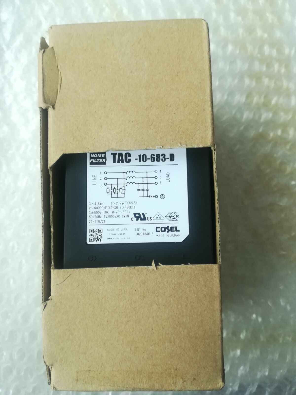 new 1pcs COSEL TAC-10-683-D Switching Power Supply Filter Noise Filter 10A AC500V - COSEL