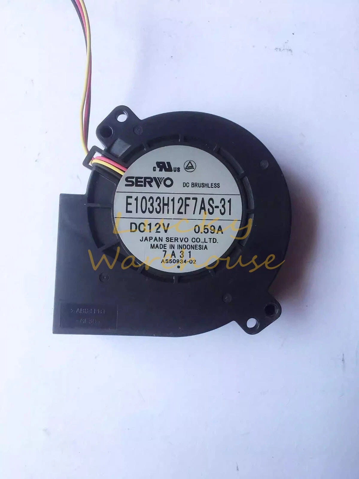 SERVO E1033H12F7AS-31 9733 DC12V 0.59A 3-Wire Turbo Cooling Fan