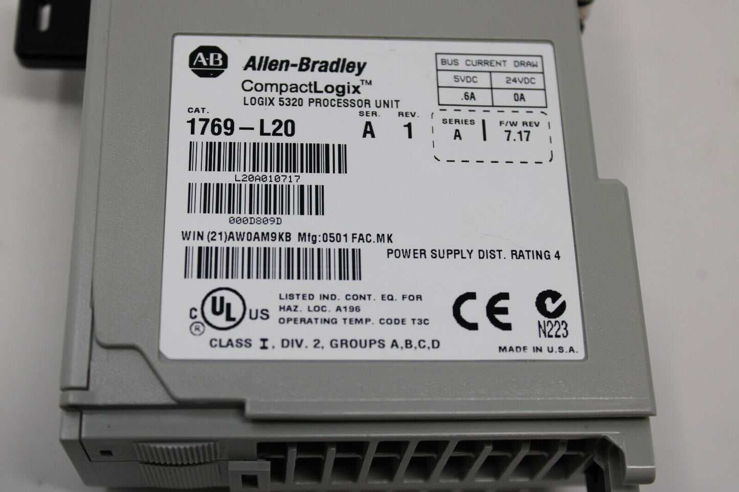 used Allen Bradley 1769-L20 Processor Unit - KOEED