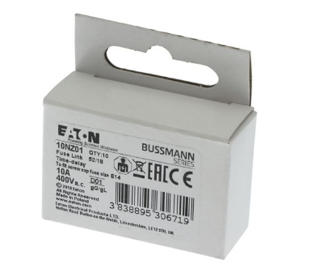 10PCS BUSSMANN 10NZ01 Fuse 10A 400V - 10-Piece 400V 10A fuse - BUSSMANN