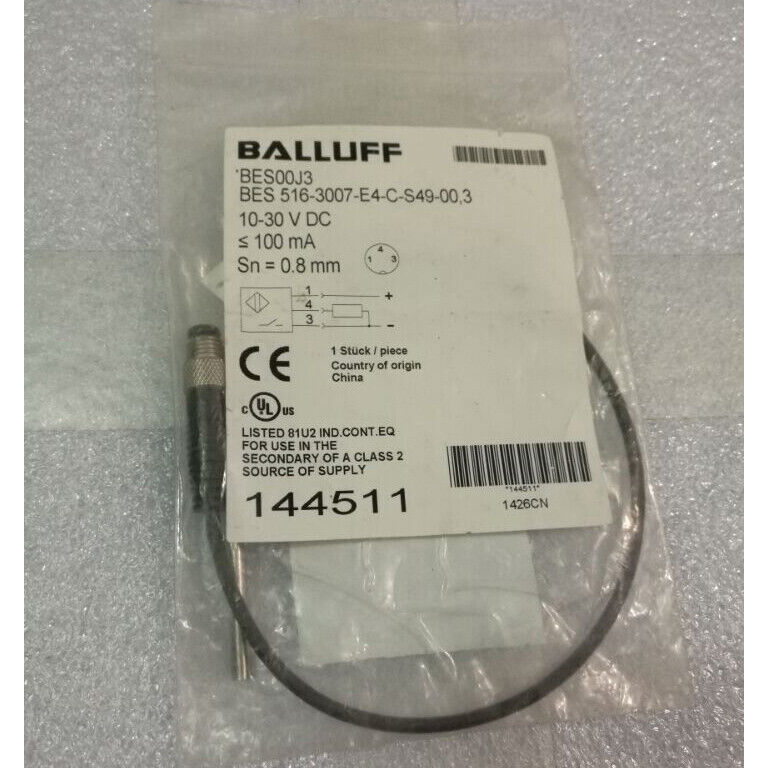 1PC BALLUFF Proximity Switch BES 516-3007-E4-C-S49-00,3 - BALLUFF