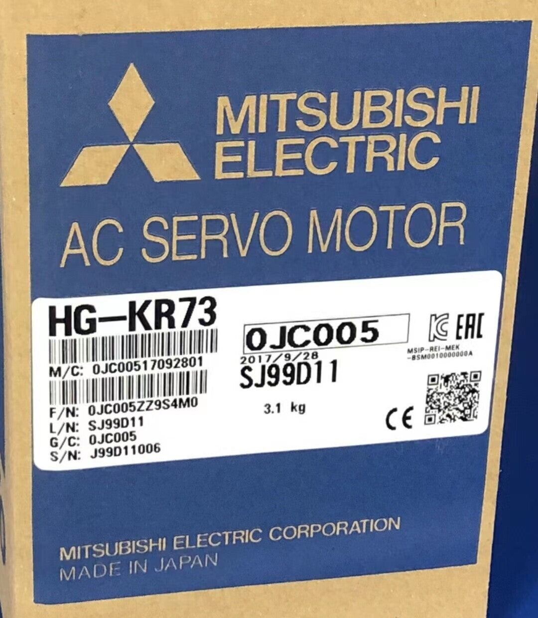 Mitsubishi HG-KR73 Servo motor HG-KR73