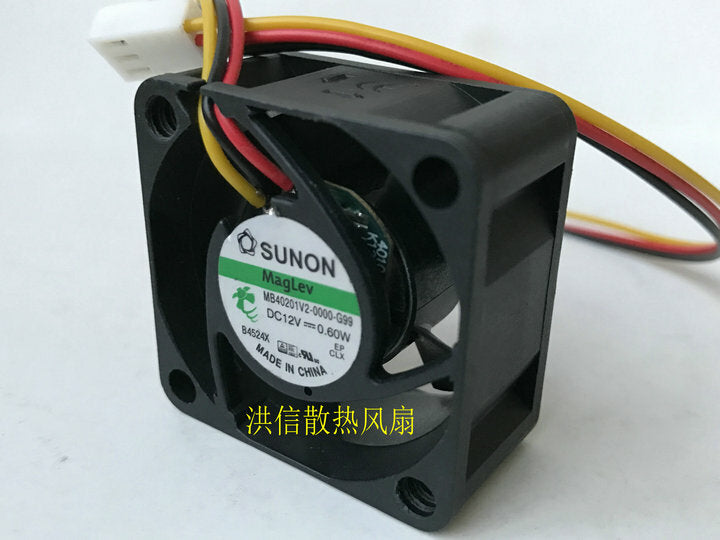 used SUNON MB40201V2-0000-G99 DC12V 0.6W 40mm silent cooling fan 3pin
