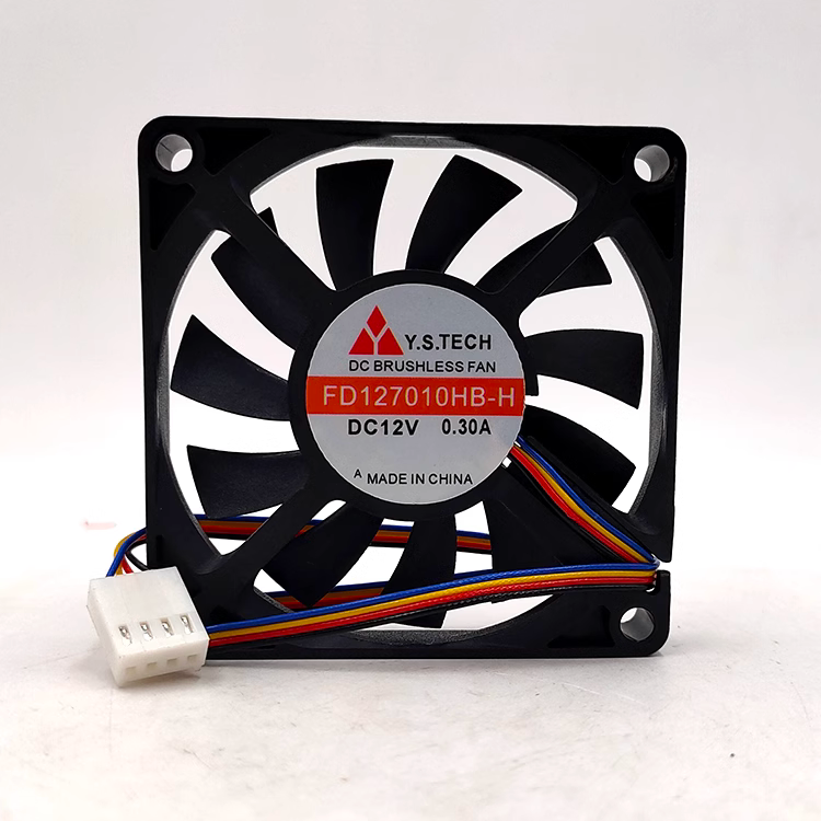 new 1 PCS Y.S.TECH Fan FD127010HB-H 12V 0.30A 7010 7CM ultra-thin 4-pin cooling fan - Y.S.TECH