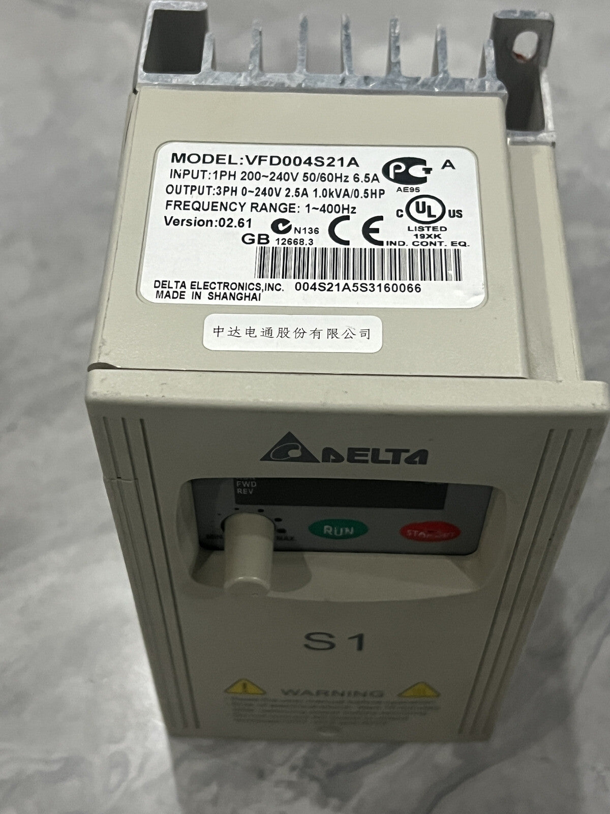 Delta Inverter VFD-004S21A VFD004S21A 220V 1-Phase