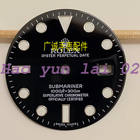 1PC 3135mm Watch black green water ghost dial for 2836 2824 3135 movement