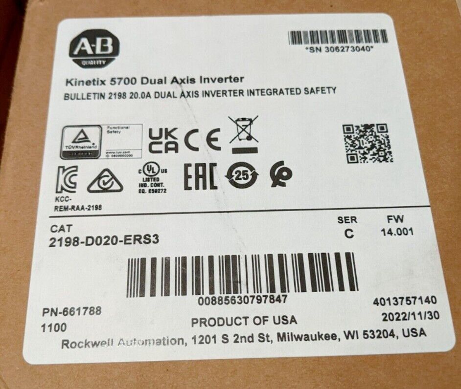 Optimized New Sealed Allen Bradley Kinetix 5700 Ser C Dual Axis Module - D020-ERS3 - ALLEN BRADLEY