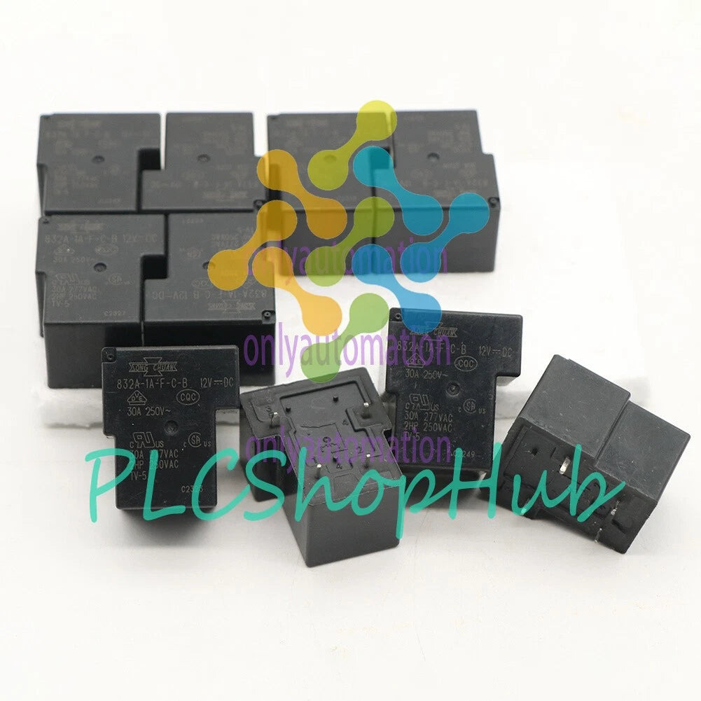 (10PPC) SONG CHUAN 832A-1A-F-C-B 12VDC Power Relay 30A 4Pins