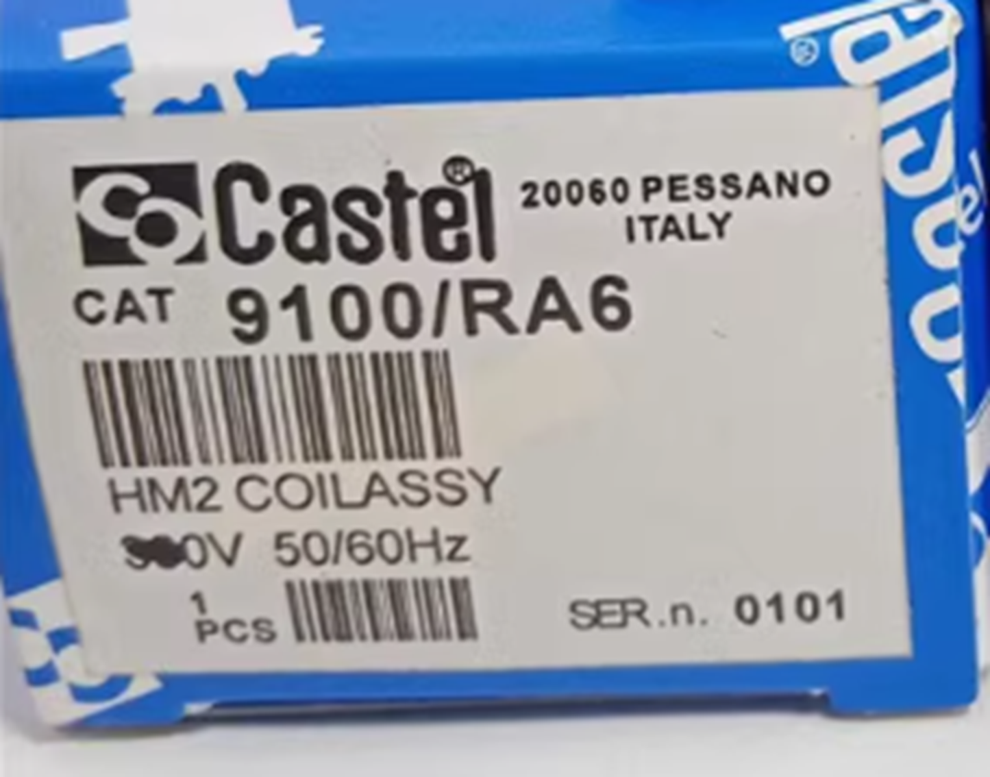 CASTEL 9100-RA6 Solenoid Valve Coil 220-230V | Professional Industrial Valve Component - CASTEL