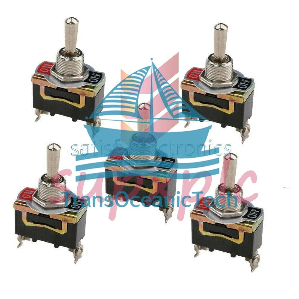 10PCS x E-TEN1021 2-Pin Toggle Flick Switch SPST ON-OFF Car Dash Light Metal