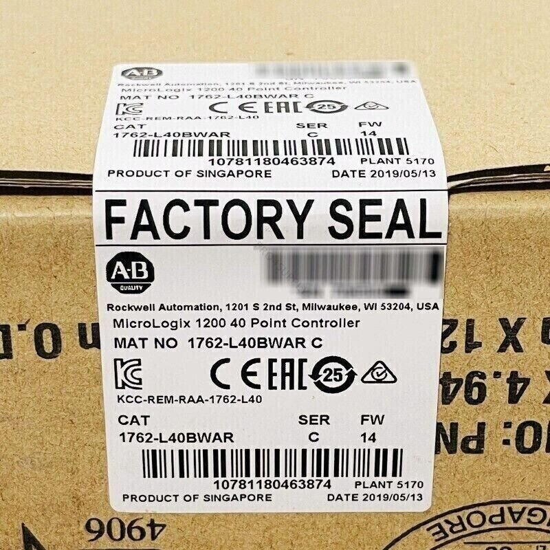 Factory Sealed AB 1762-L40BWAR MicroLogix 1200 40 Point Controller - MICROLOGIX