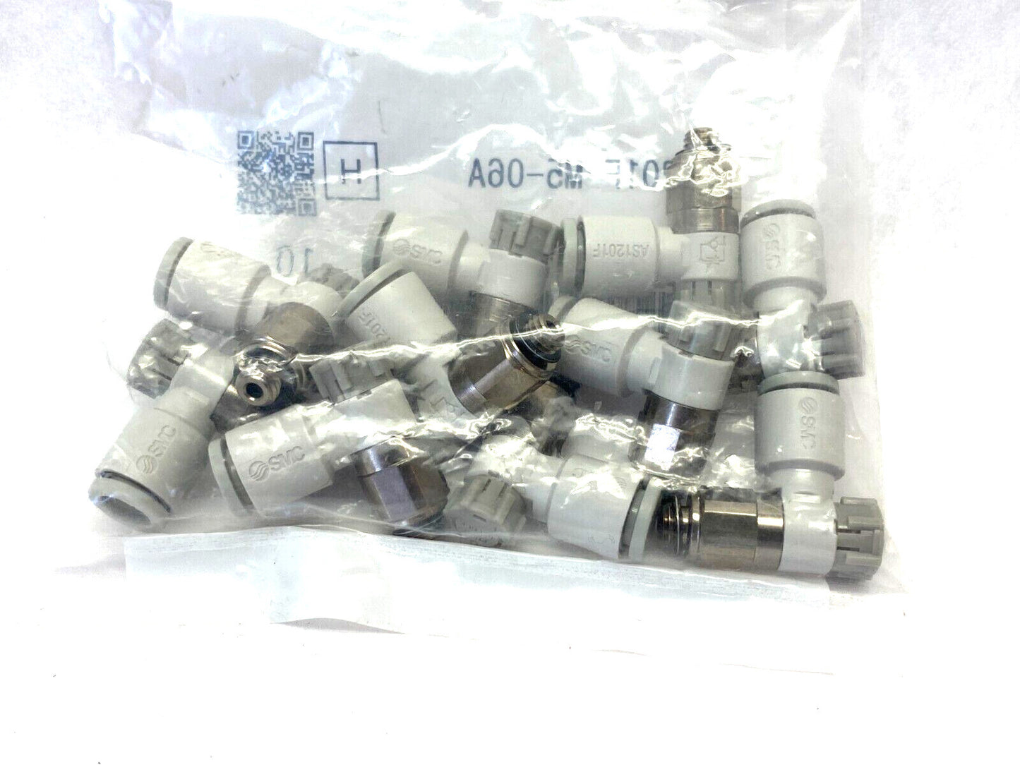 SMC AS1201F-M5-06A One-Touch Flow Control Valve Fitting 6mm OD Tube PKG OF 10