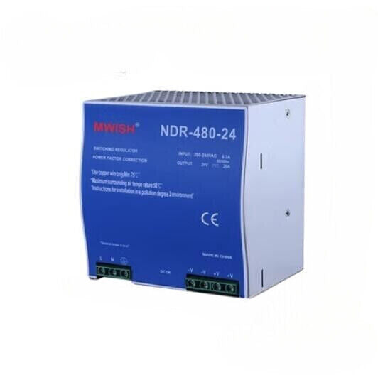 new 1PCS Meanwell NDR-480-24 V20A480W AC to DC track switching power supply - MEANWELL