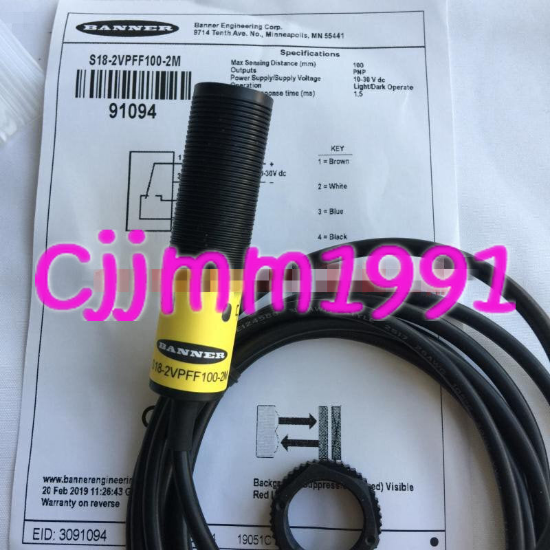 new 1PC BANNER Photoelectric switch S18-2VPFF100-2M