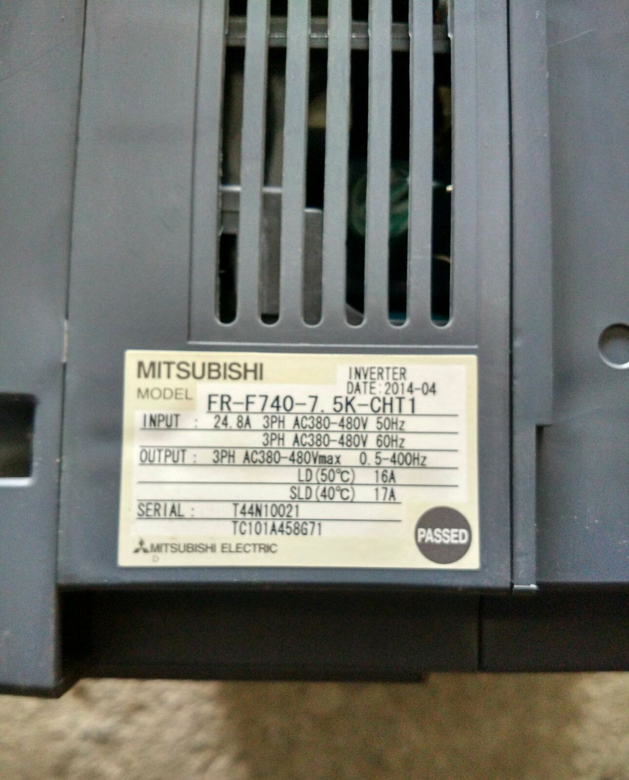 used Mitsubishi FR-F740-7.5K-CHT1 tested condition AC induction motor 7.5KW - MITSUBISHI