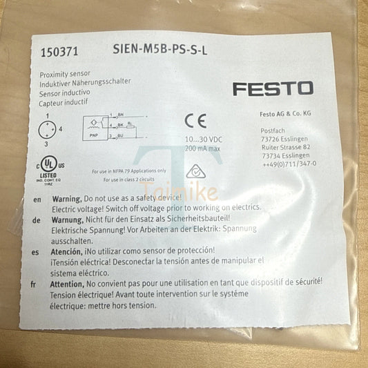 ! Festo SIEN-M5B-PS-S-L Proximity Sensor 150371