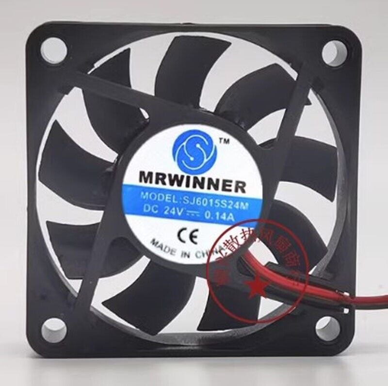 1PCS SJ6015S24M 6015 DC24V 0.14A 6CM 2-wire silent cooling fan - SOLARJET