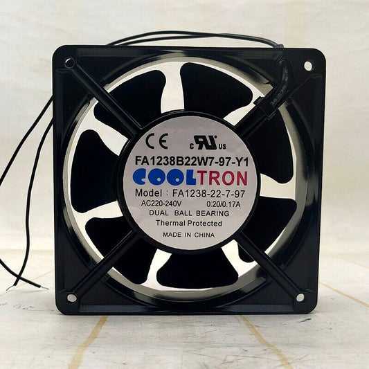 new 1 PCS COOLTRON Fan FA1238B22W7-97-Y1 220V 12038 12CM 7 blades Aluminum frame - COOLTRONIC