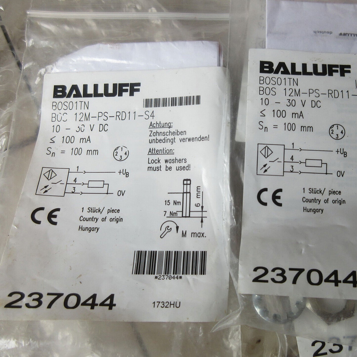 BOS 12M-PS-RD11-S4 Photoelectric Sensor - BALLUFF