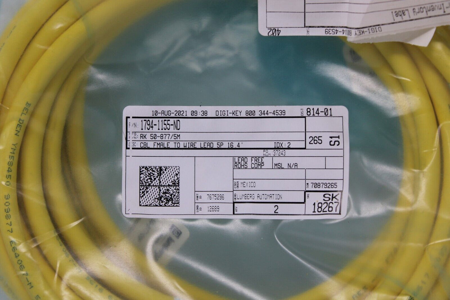 new Lumberg 1794-1155-ND Cordset - LUMBERG