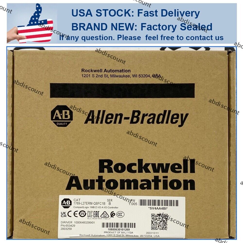 New Allen Bradley 1769-L27ERM-QBFC1B CompactLogix 1MB Controller - ALLEN BRADLEY