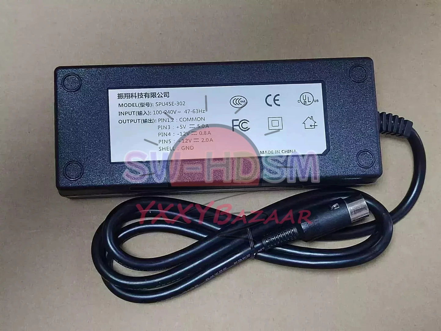 1Pcs 5-Pin AC Adapter for SINPRO SPU45E-302 Power Supply Cord Charger