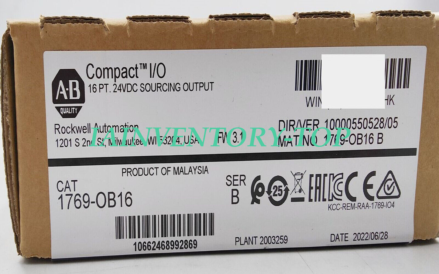 Allen Bradley 1769-OB16 Output Module Compact - ALLEN BRADLEY
