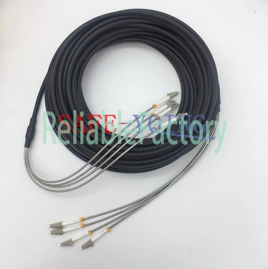 Outdoor Field Fiber Patch Cord LC to LC MM Multi-Mode 4 Strand Fiber Cable 40M