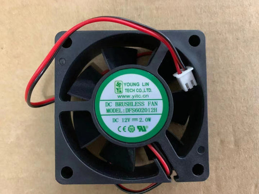 new 1PC YOUNGLIN 6020 DFS602012H DC12V 2.0W 6CM 2 line silent cooling fan