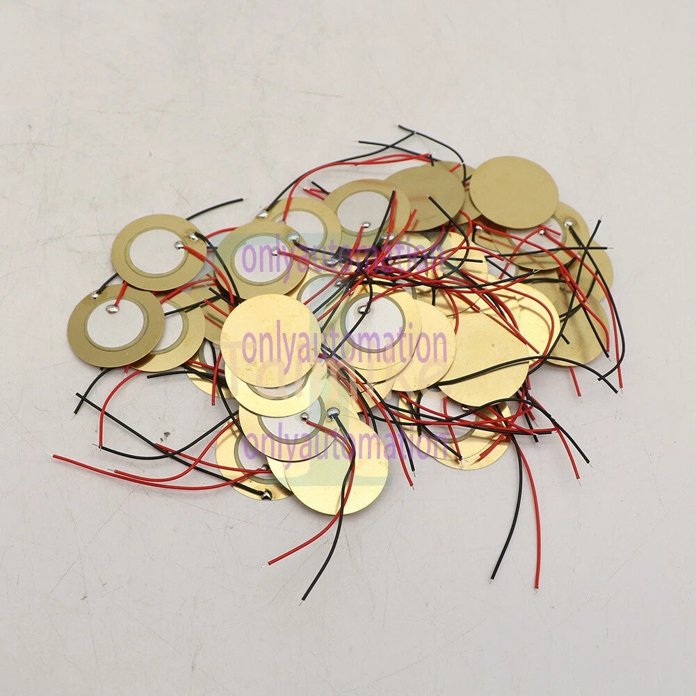 50PCS 27mm Drum Piezo Elements Sounder Sensor Trigger Disc Copper~