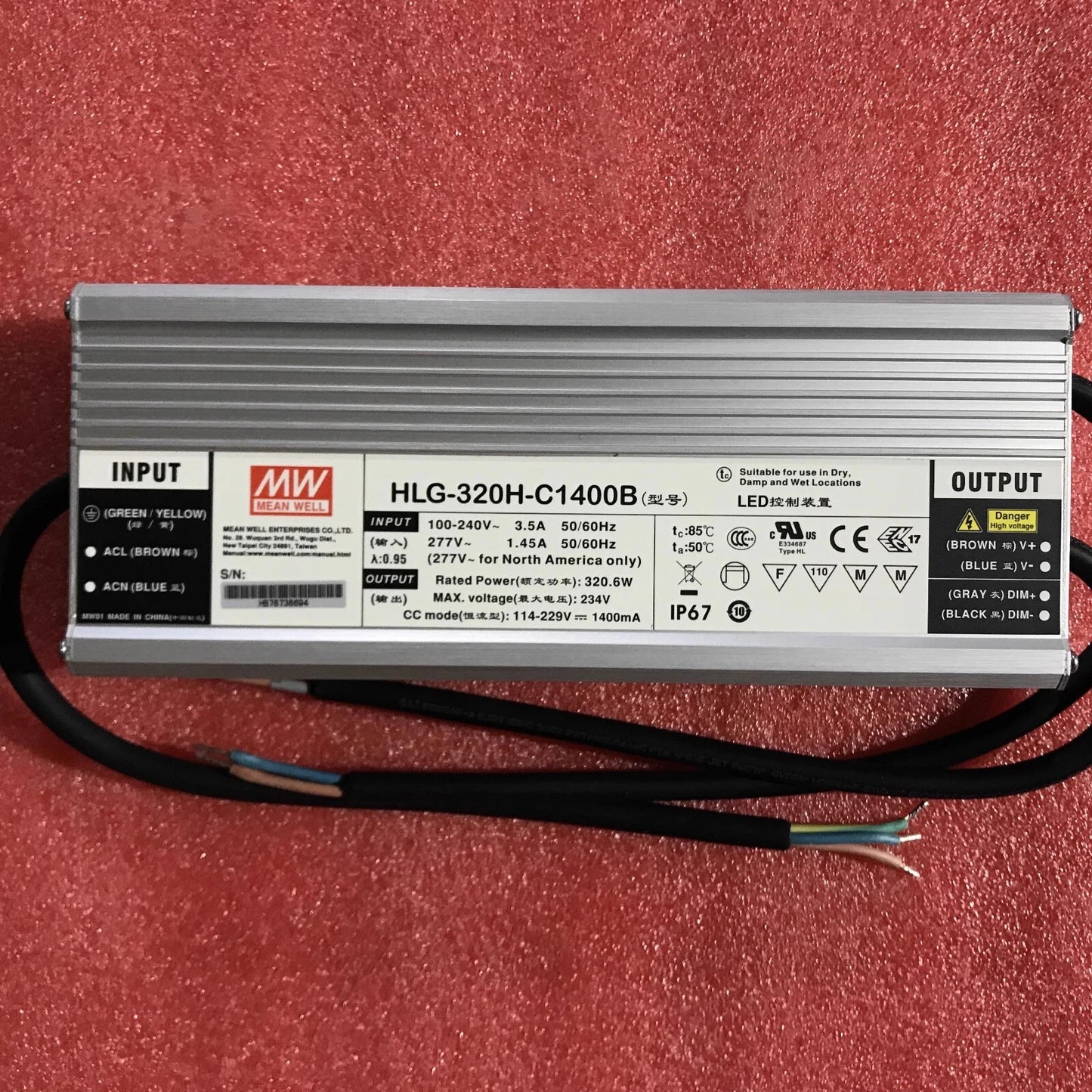 Meanwell HLG-320H-C1400B LED Switching Power Supply