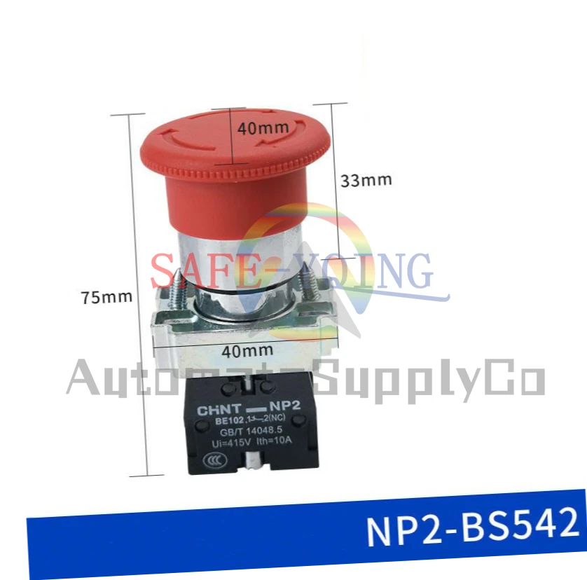 10PCS CHNT NP2 Series NP2-BS542 Pushbutton Switchs 1NC