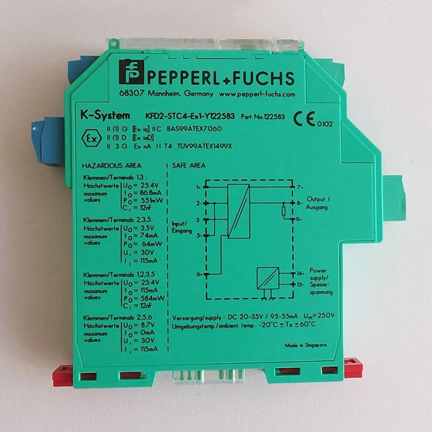 Pepperl+Fuchs Safety Barrier KFD2 STC4 EX1 Y122583 - PEPPERL+FUCHS