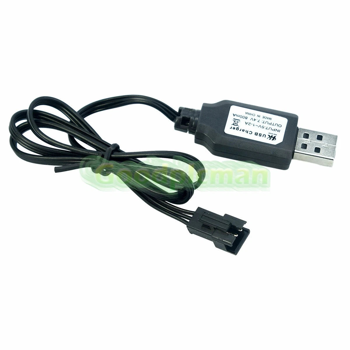 for LiPO Li-Ion RC Toys Battery 7.4V 800mA USB Charge Cable SM-3P positive plug