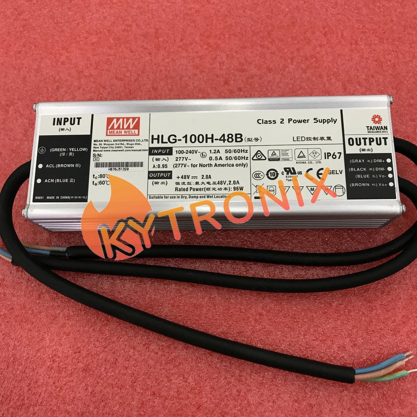 1Pcs MEAN WELL HLG-100H-48B 100W 48V 2A power supply
