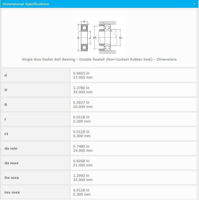 NTN 6003 LLB Bearing 17x35x10mm - NTN