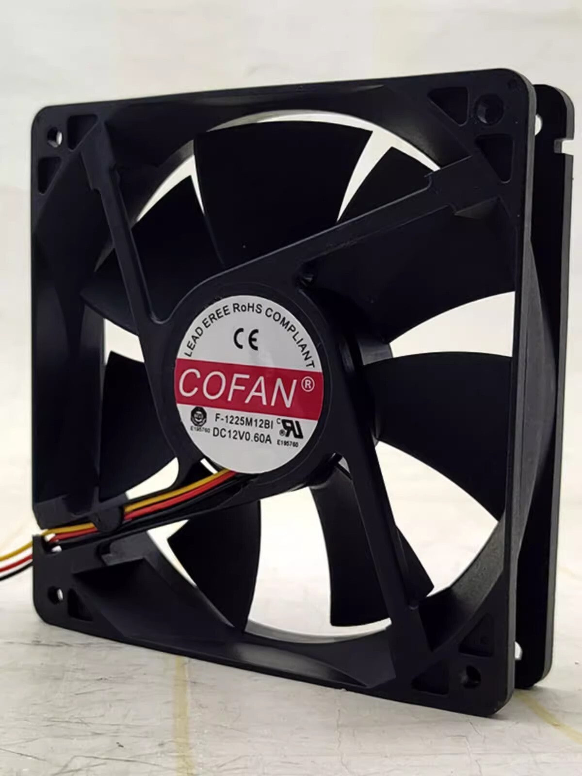 COFAN F-1225M12BI 12025 DC12V 0.60A 12CM 3-Wire High Airflow Cooling Fan