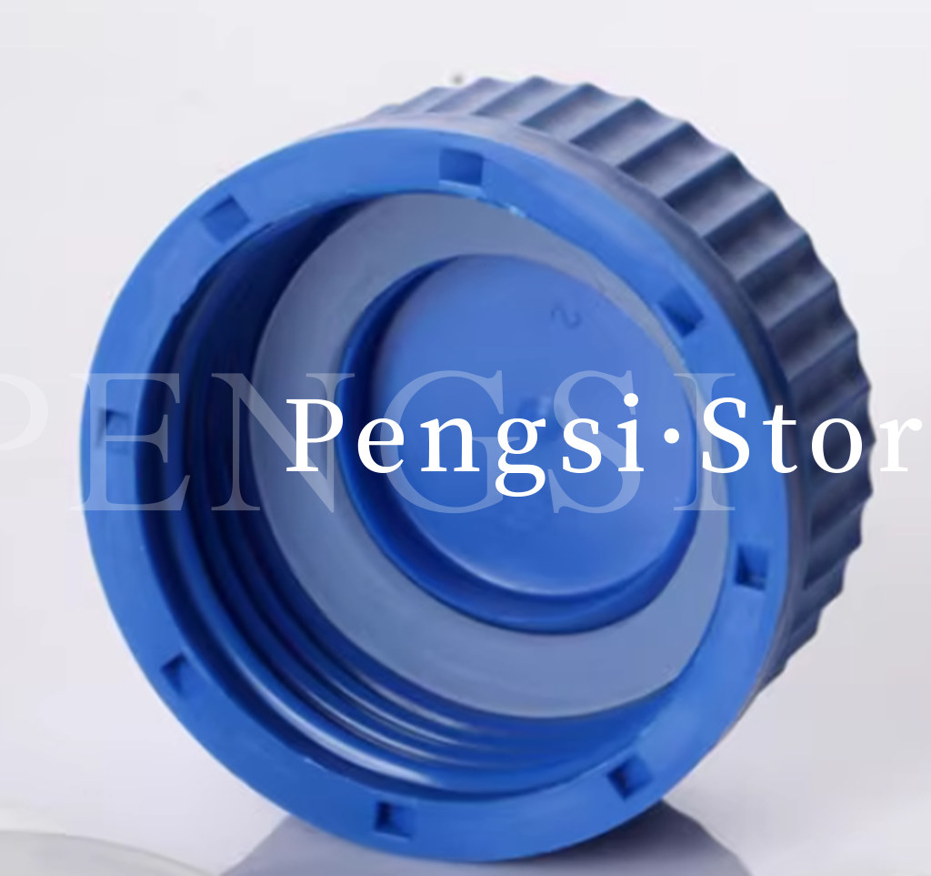 QTY:10 GL45 Blue Reagent Bottle Cap with Silicone Ring - QTY