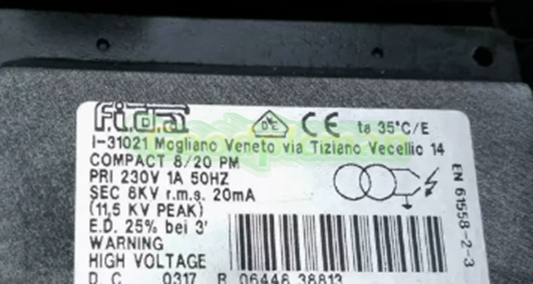 FIDA COMPACT 8/20 PM Ignition Transformer