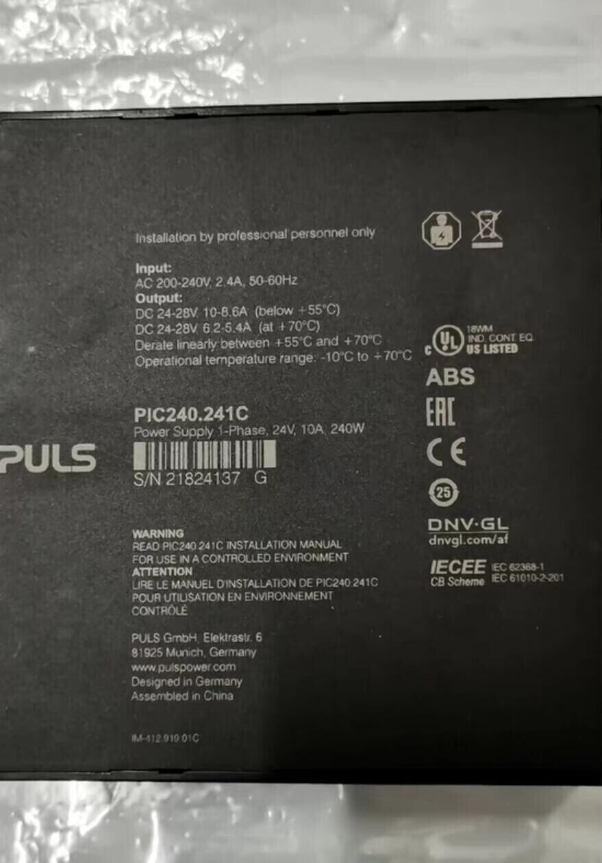 Puls PIC240.241C Power Supply Output 24-28VDC In Box Free Ship