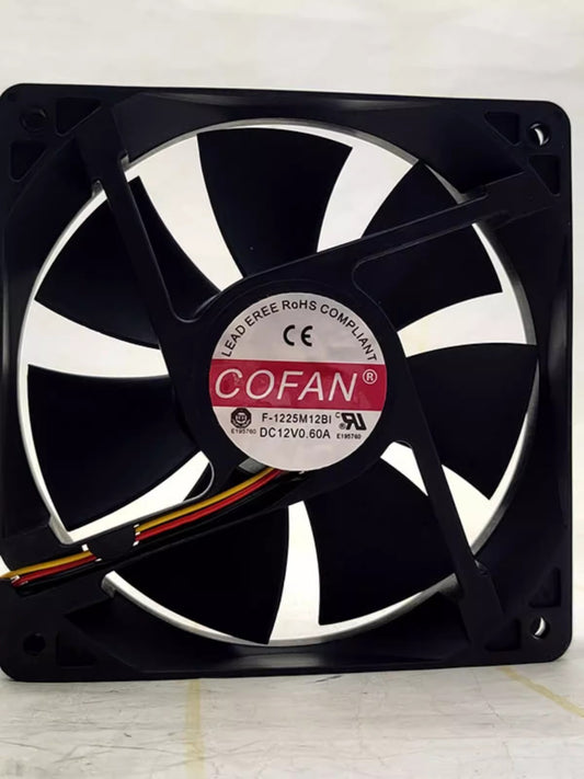 COFAN F-1225M12BI 12025 DC12V 0.60A 12CM 3-Wire High Airflow Cooling Fan