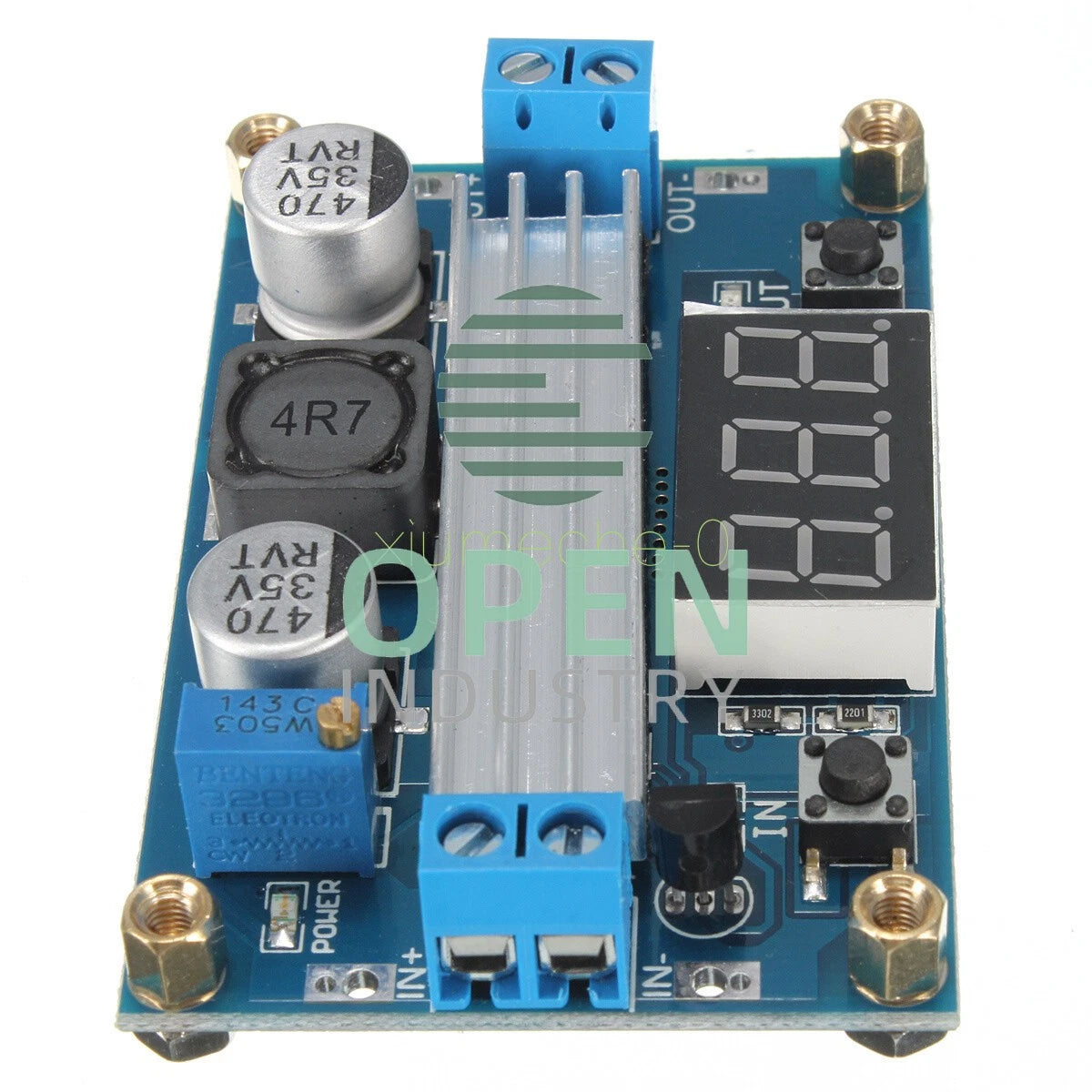 100W 3-35V 12V to 3.5-35V Boost Step-up Module LED Voltmeter +Heat Sink