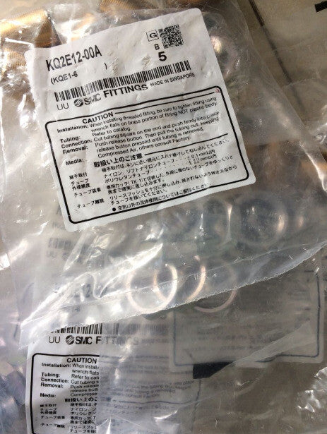 1Bag/5pcs SMC KQ2E12-00A KQ2E1200A Bulkhead Union Brass Fittings