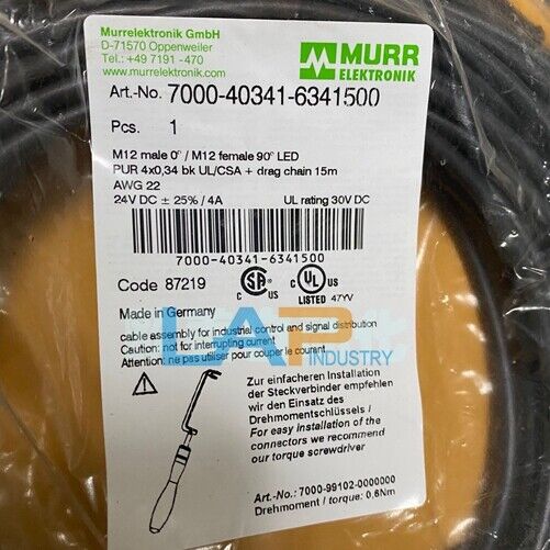 1PCS NEW FOR MURR 7000-40341-6341500 Connect cable 4-pin connect plug M12 - KOEED