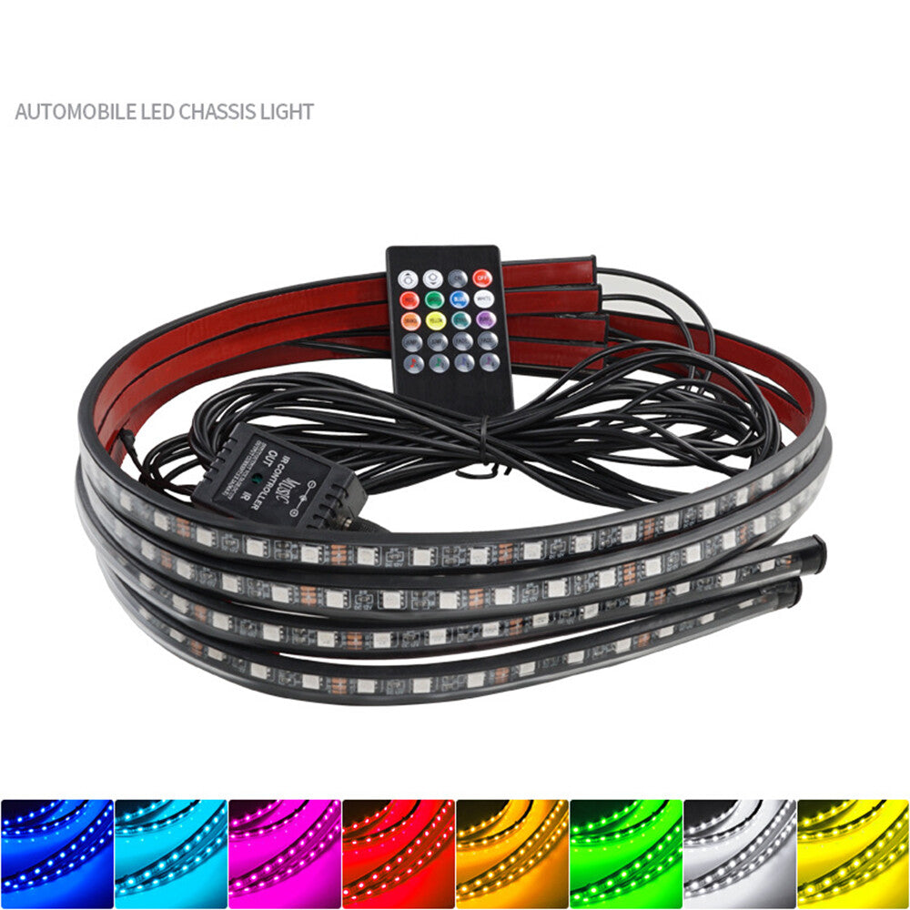 RGB Car Underglow Light Strip Underbody System Neon Light Kit