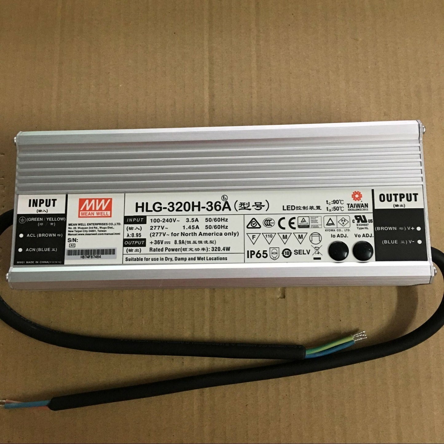 new 1 pcs MEAN WELL HLG-320H-36A 320W 36V 8.9A Switching power supply