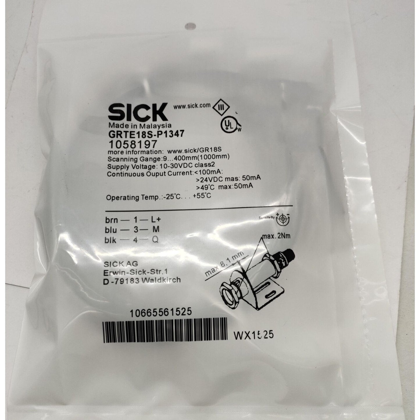 1-PC SICK GRTE18S-P1347 1058197 Photoelectric Switch Fast - SICK