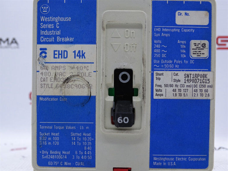 Eaton Corporation EHD3060 Circuit Breaker - EATON CORPORATION