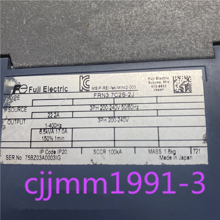used 1PC Fuji inverter FRENIC-MINI FRN3.7C2S-2J 220V 3.7KW - FUJI